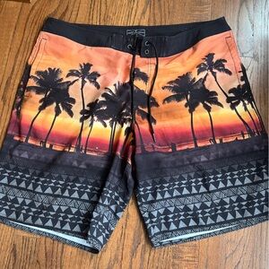 Sunset Palm Tree Men's Shorts